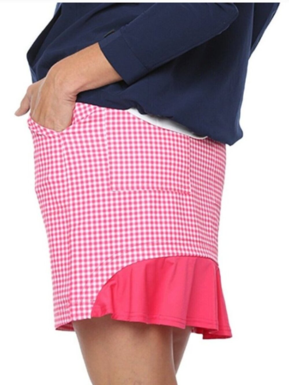 Belyn Key | Melon Check Ruffle Skort